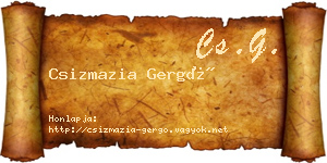 Csizmazia Gergő névjegykártya